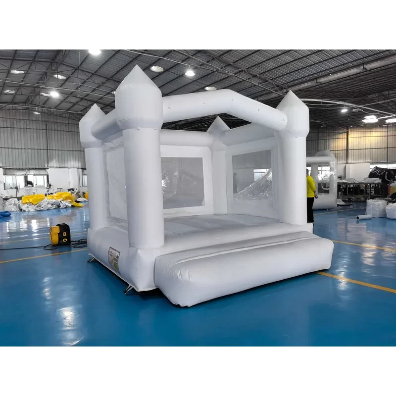 Rental Business Outdoor Playground Commercial PVC Bouncy Castle White Bounce House Combo with Slide & Ball Pit