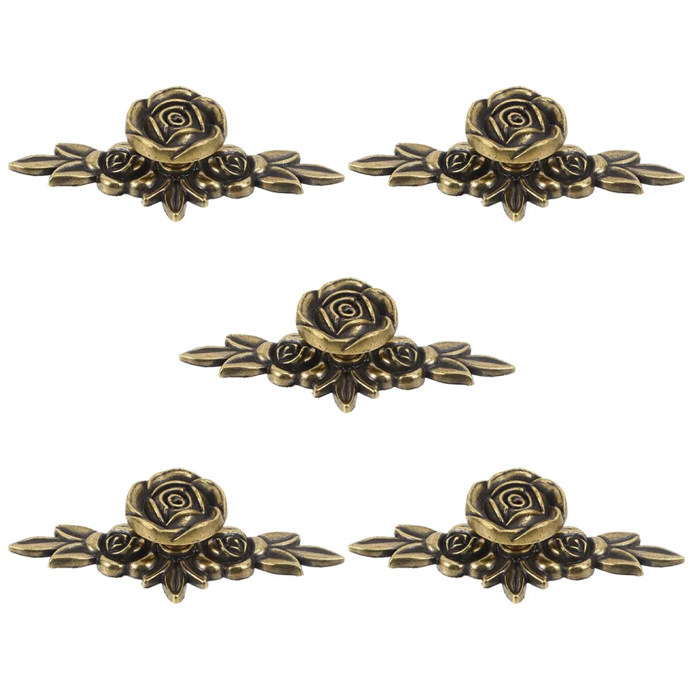 

5Pcs Rose Flower Drawer Knobs Vintage Style Zinc Alloy Cabinet Handles Kitchen Cupboard Pulls Cabinet Knobs Vintage Drawer Pulls