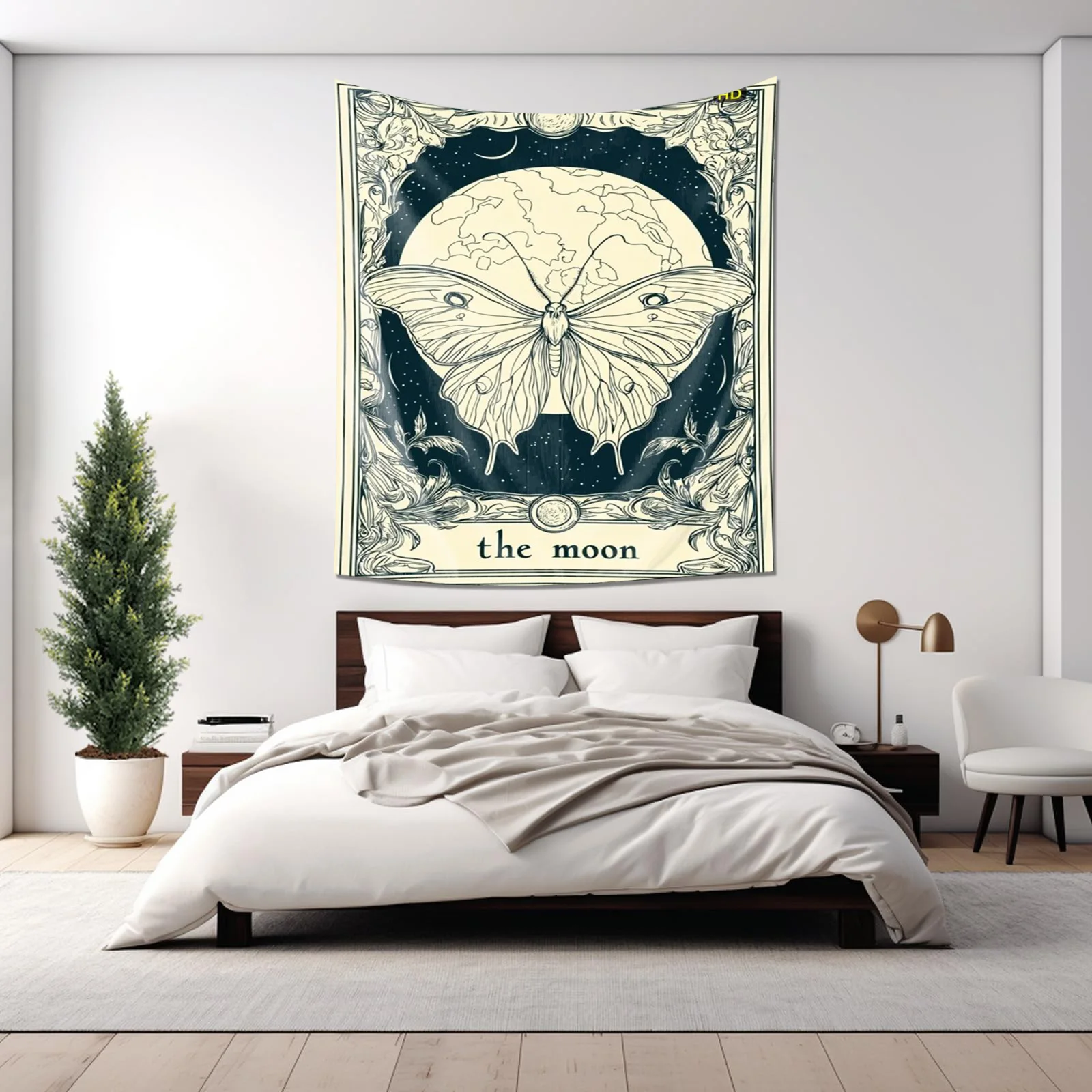 Dreamy Moon Butterfly Bedroom Wall Decor Fabric Hanging