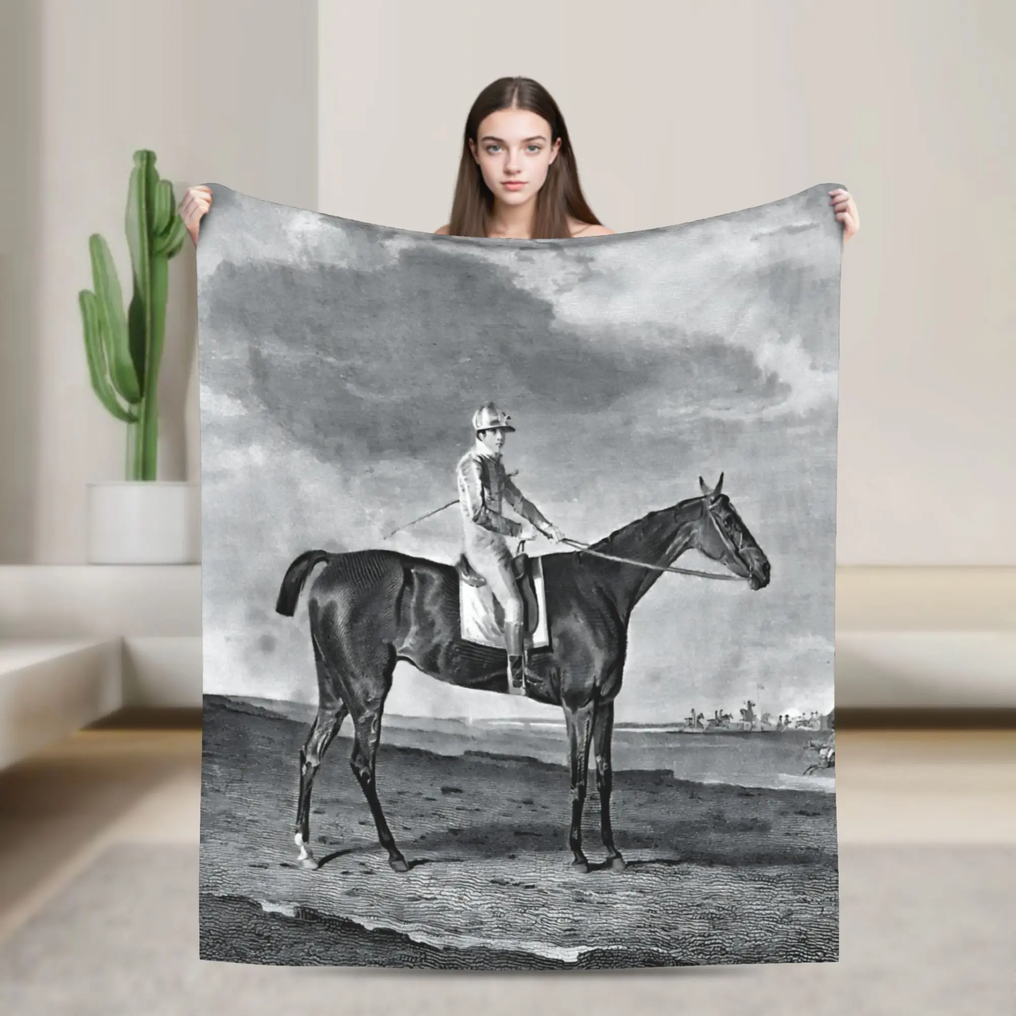 Equestrian Blanket Spring  Comfortable Throw Blanket For Adults Living Room Flannel Bedspread Bed Cover