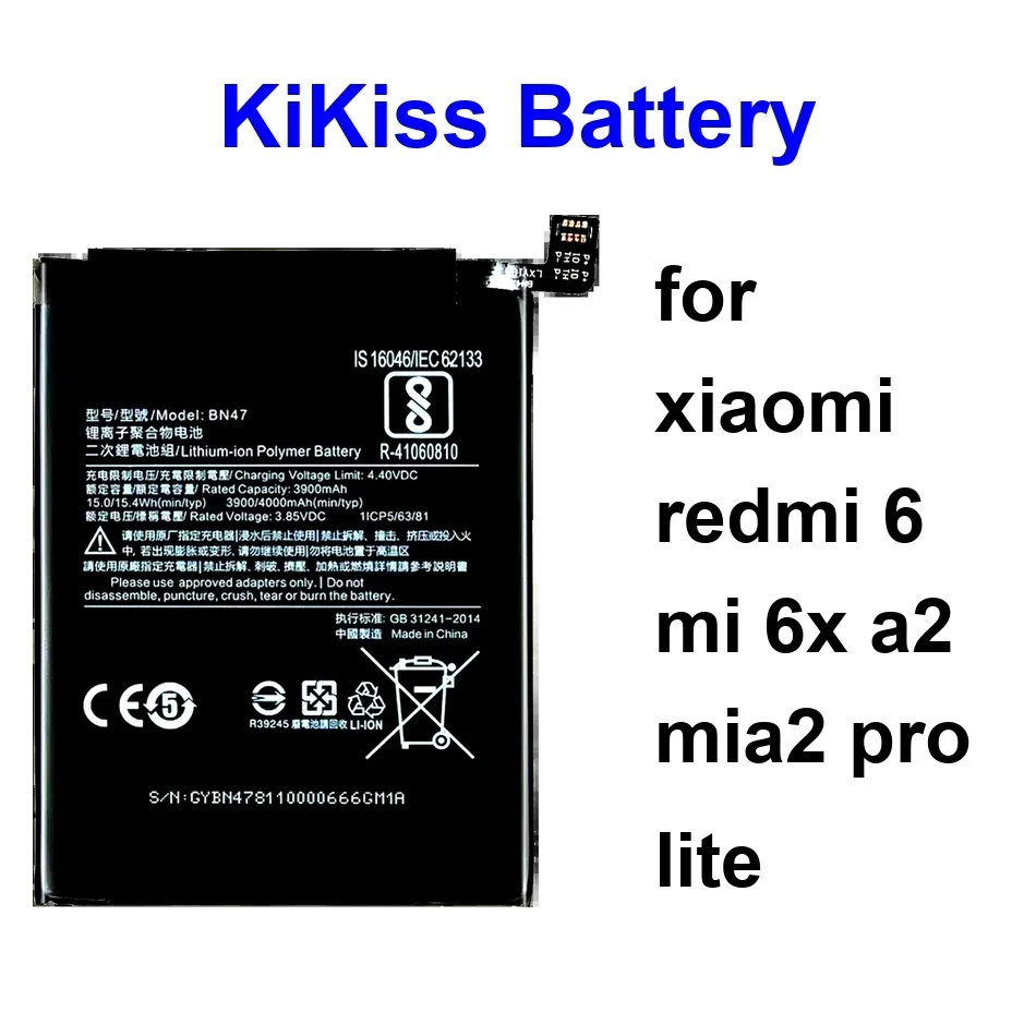 

Mobile Phone Battery High-Efficiency BN36 BN47 2910-3000Mah For Xiaomi Redmi 6 MI 6X A2 MIA2 Pro Lite