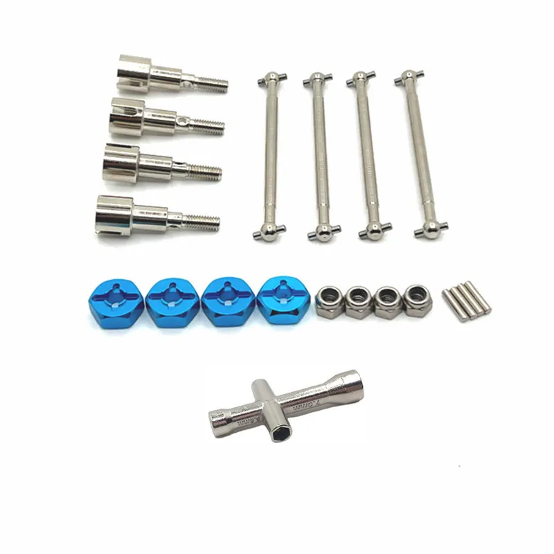 Wheel Axle Cup Dog Bone for SCY 1/16 JJRC Q117 W130 W141 Brushed Motor Metal Upgrade Parts Kit RC Car OP Accessories