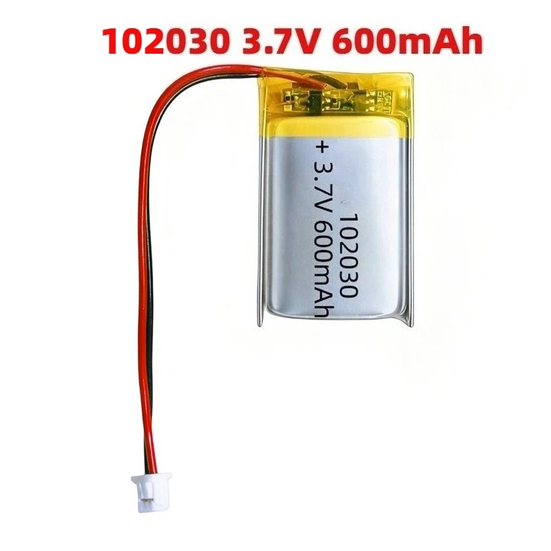 102030 3.7V Lithium Battery Li Po Battery 600mAh Lipo Rechargeable Li Polymer Batteries for Bluetooth Headset Electronics Camera