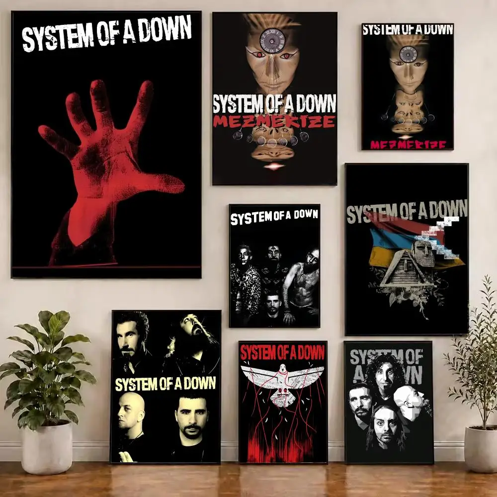 Band SOAD S-System of a Down Poster Self Adhesive PP Wall Sticker for Modern Bedroom Home Decor