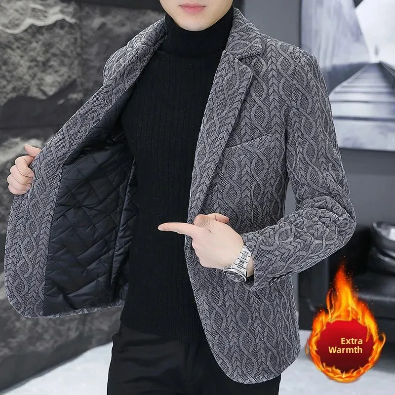 

2023 New Men's Faion Slim Casual Golden Sable Coat with Double Row Buttons Youth Trend Autumn Special Wide Fit Split