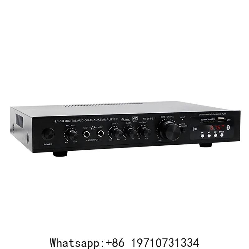 AV-369BT Bluetooth 5.1 Sound Speaker AMP Stereo Audio Amplifiers Receiver 6 Channel Home Theater Audio Stereo System Components