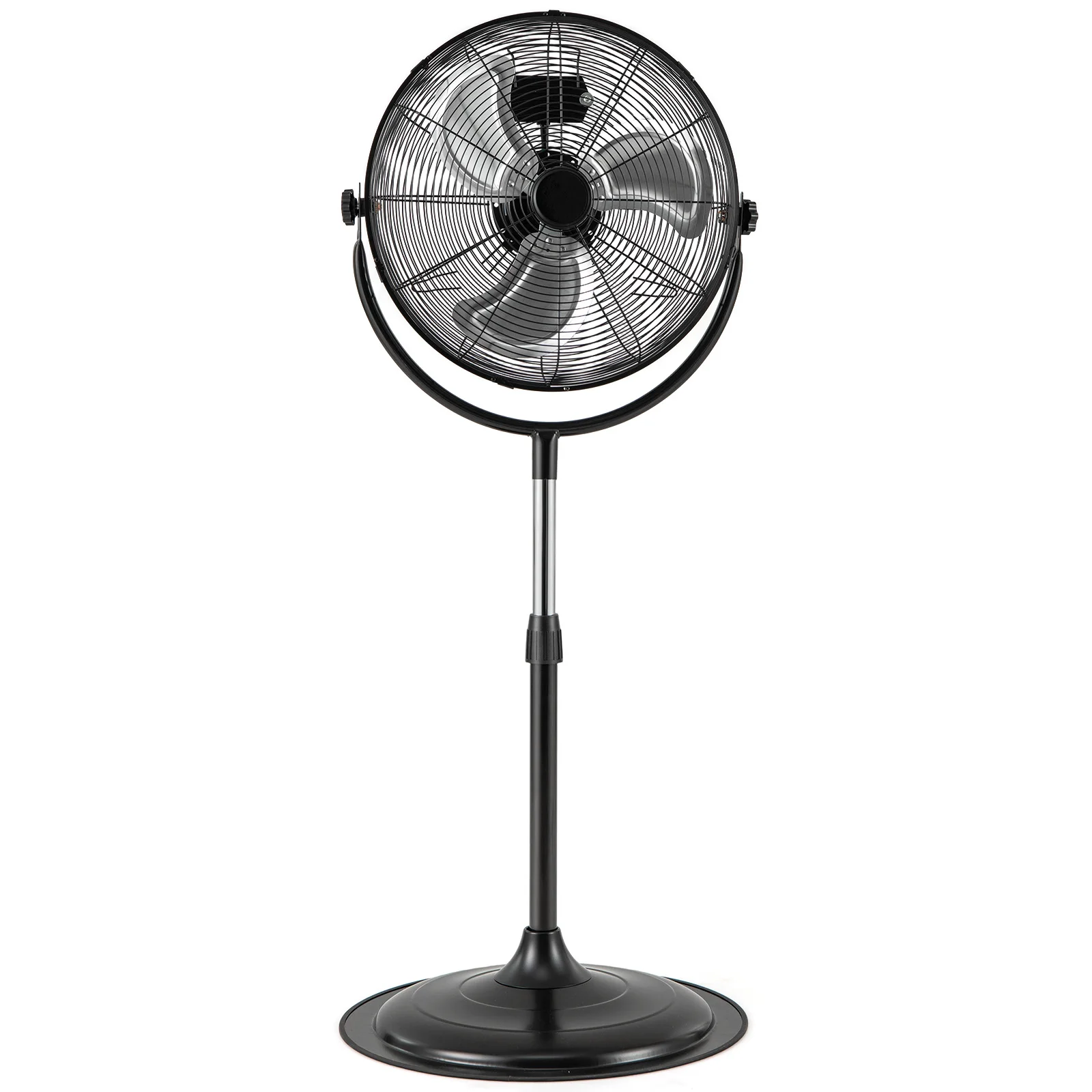 Ventilador de pedestal de alta velocidade de 18" com 3 velocidades 360 °   Inclinação e altura ajustável para casa