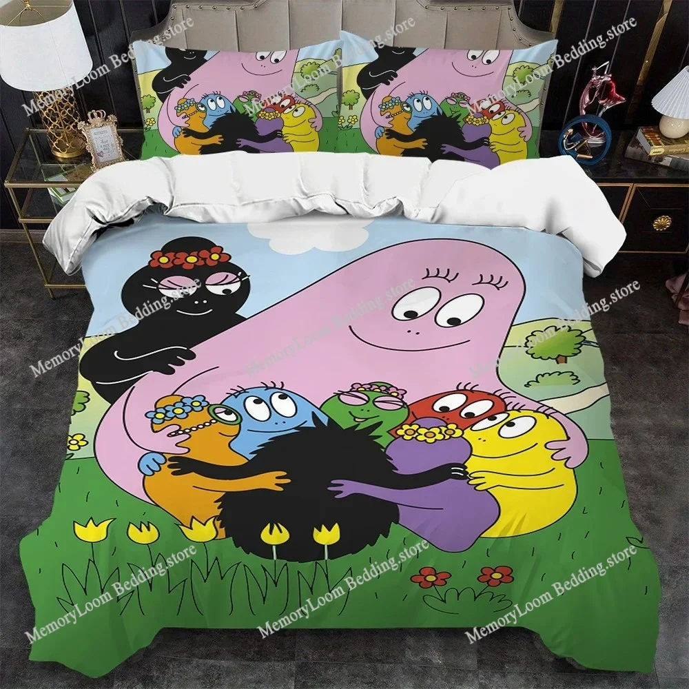Cartoon B-Barbapapa Duvet Cover Set Home Style Bedding Soft Laundry Cotton Bed Student Dormitory Gift Home Textileextile963963