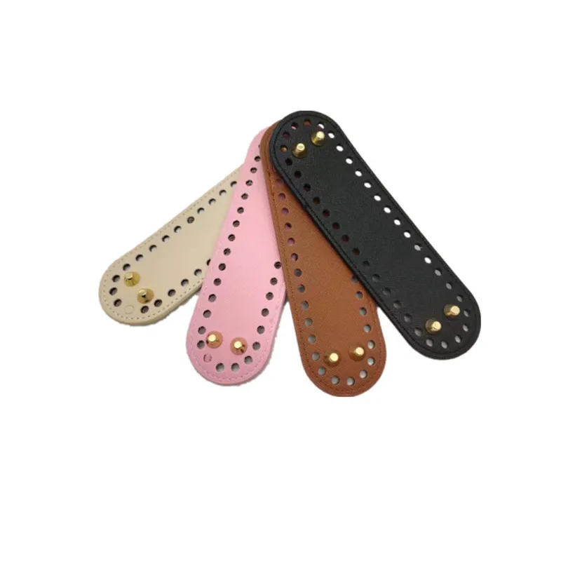 5x18 سنتيمتر حقيبة PU أسفل مع 4 المسامير البيضاوي حقيبة أسفل مقاومة للاهتراء قوية دائم حقيبة أسفل لحقيبة يد الحياكة الكروشيه #2