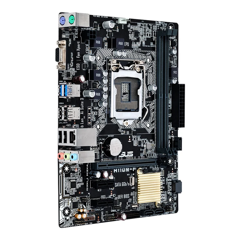 Imagem -02 - Asus H110m-f Lga1151 Pino Placa Placa Placa do Computador de Desktop Placa M-atx Pequeno Suporte Ddr4 Novo