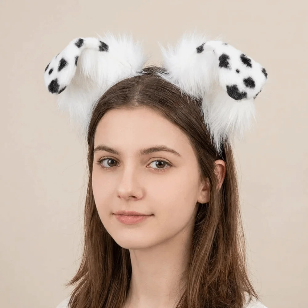 Funny Animal Dog Ears Headband Furry Realistic Lolita Ears Headwear Reusable Artificial Gothic Headband Photo
