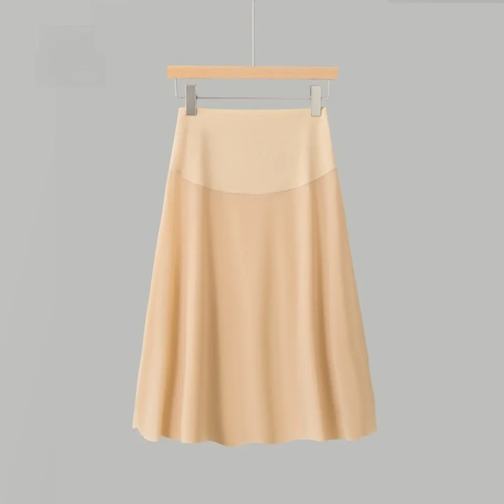 High Waist Half Slip Skirt Ice Silk Fabric Ultra Thin Seamless Slip Skirt Anti-See-Through Breathable High Waist Slip Skirt