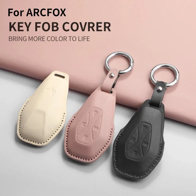 Car Key Case Cover For ARCFOX Alpha S T ΑT ARCFOX-7 ΑS GT ECF Auto Keychain Shell Keyless Anti-scratch 4 Buttons Car Accessories
