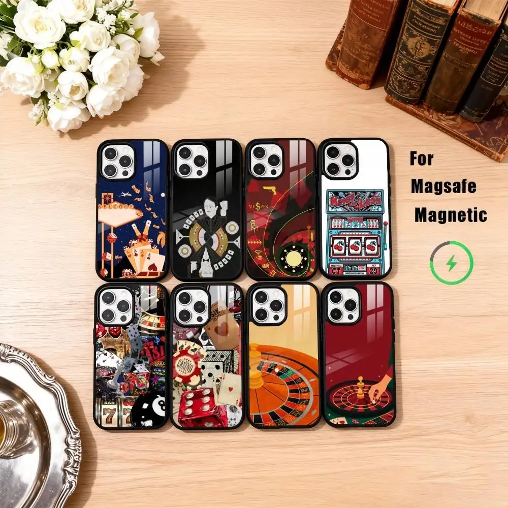 

C-Casino A-Art Phone Case For iPhone17,16,15,14,13,12,11 Plus,Pro Max Magnetic For Magsafe Wireless Charging