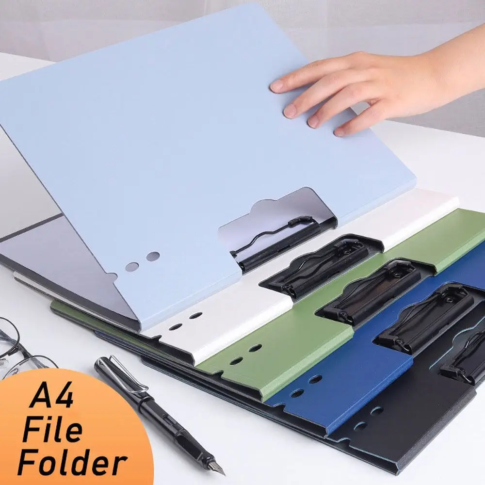 

A4 File Folder Waterproof Fold with Double Clips Clipboard Write Draw Pad Clip Organizer Office Supplies