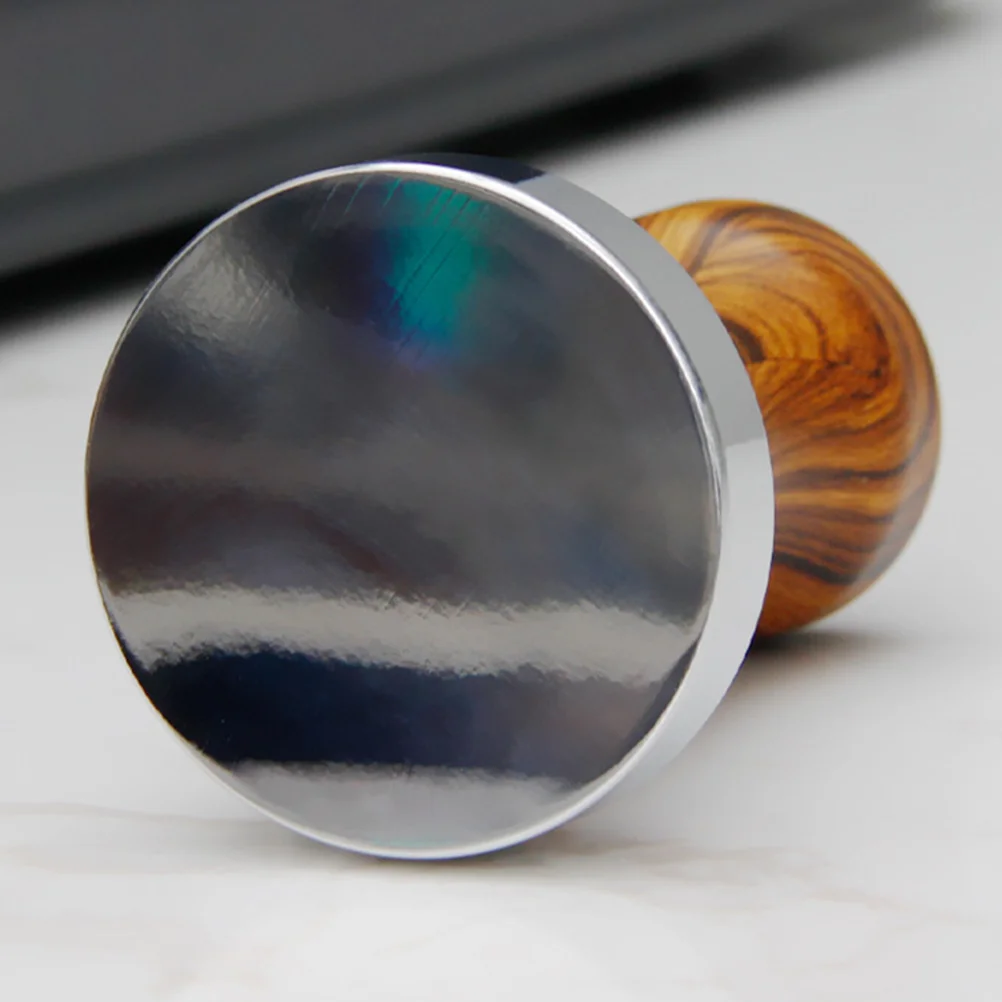 

Wooden Handle Coffee Tamper Metal Body Flat Espresso Presser Comfortable Grip Waterproof Safe Gift for Coffee Lovers