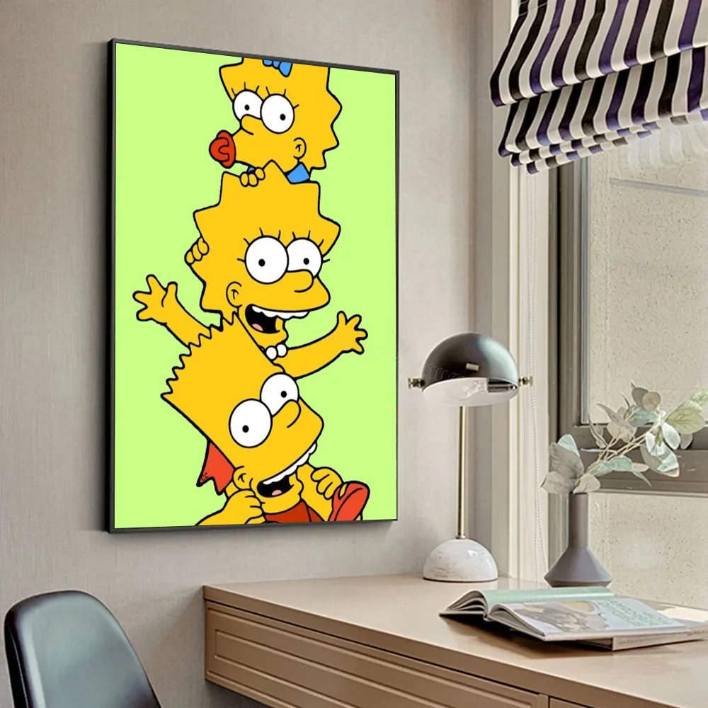 1pc Simpson Ning plakat naklejki artystyczne malowidła ścienne wystrój pokoju gier wystrój prezenty Kawaii HD malowanie koty samochody