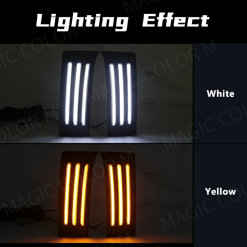 Daytime Running Lights LED DRL For Toyota Tundra 2022 2023 White Daylights Yellow Turn Signal Lamp Waterproof Car Accessories