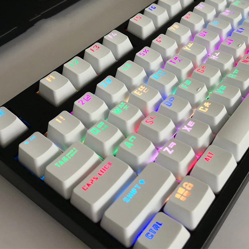 104 Key Korean Keycaps OEM Backlit Key Caps for Cherry MX Switches Gaming Mechanical Keyboard 61 /87/104 Keys Korean Keyca 한글 키캡