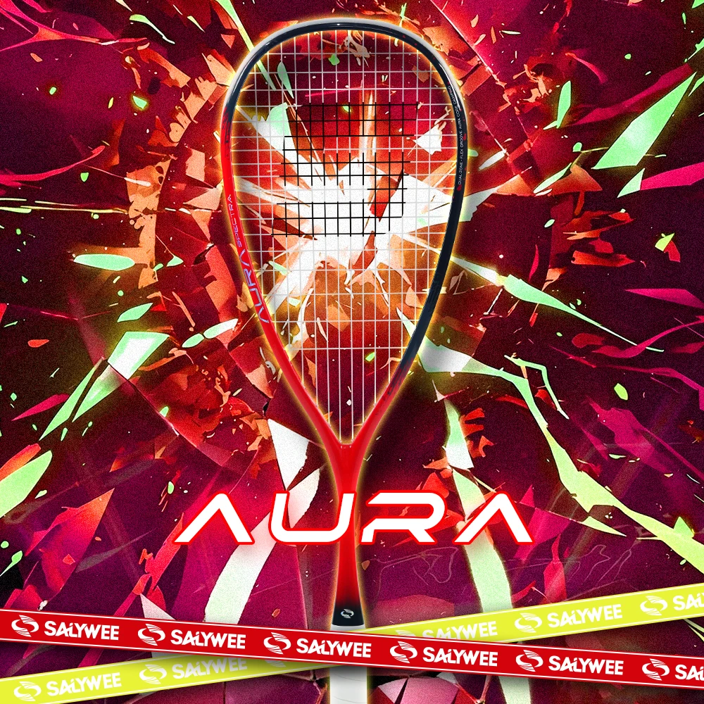 AURA Full Carbon Fiber Squash Racket T800 Carbon Enhanced Torsion Resistance 140g Lightweight Laser Pattern Gradient Paint