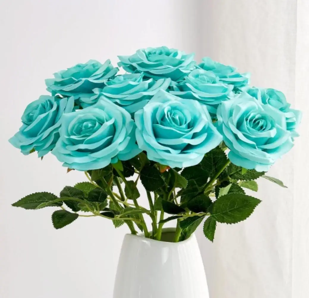 10pcs of tiffany horn rose artificial flowers are super beautiful, suitable for indoor home decoration and wedding center