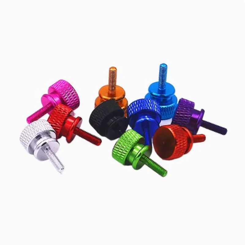 Custom 10pcs M4*20 Black /Red/ Aluminum Step Knurled Hand Thumb Screws 3