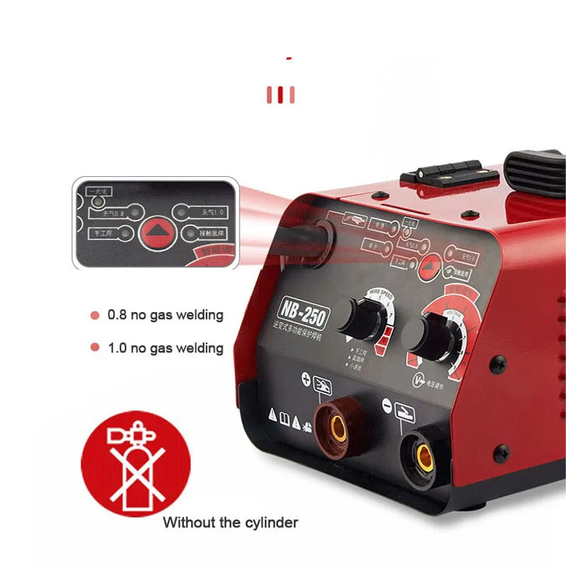 NB-250 Portable Industrial Welding Machine Stainless Steel Plate Automatic  Small Household 3 In 1 No Gas Mig Welder Equipment