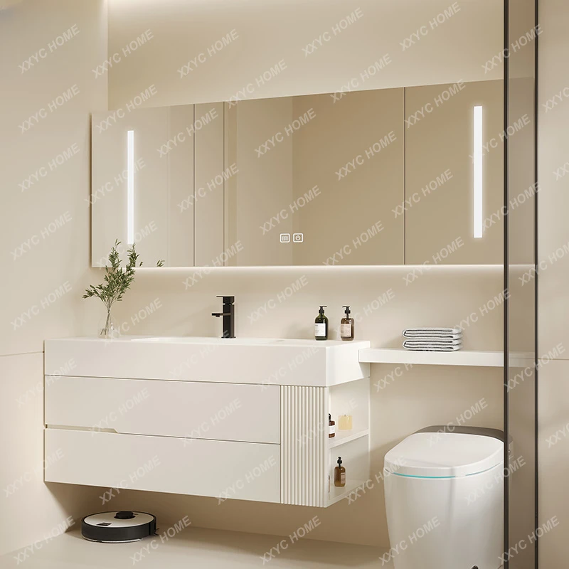 Bathroom Table Seamless Ceramic Basin Stone Plate Integrated Wash Basin Bathroom Cabinet Combination