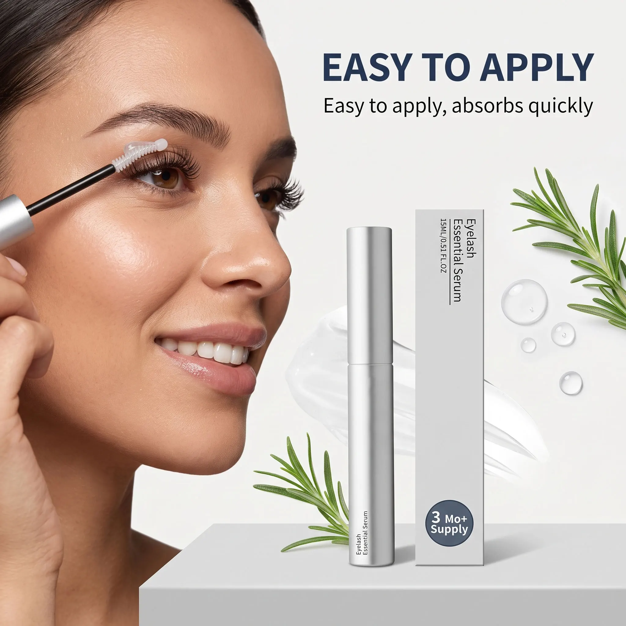 Eyelash & Eyebrow Dual‑Use Serum Promote Lash Brow Growth Natural Curling Moisturizing Formula for Fuller‑Looking Appearance