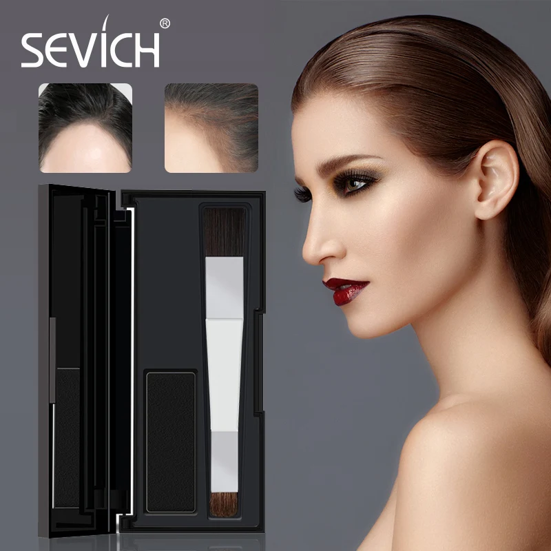 Sevich-Polvo de línea de pelo impermeable, 8g, 4 colores, Unisex, sombra de retoque de raíz de pelo, sombra de pelo en polvo para corrector de línea