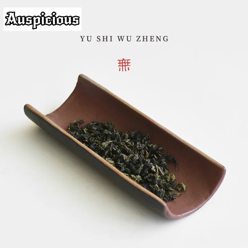 Japanese Style Woven Fabric Pottery Tea Scoop Zen Tea Infuser Spoons Chahe Shovel Appreciation Ladle Chinese Tea for Tea Gift