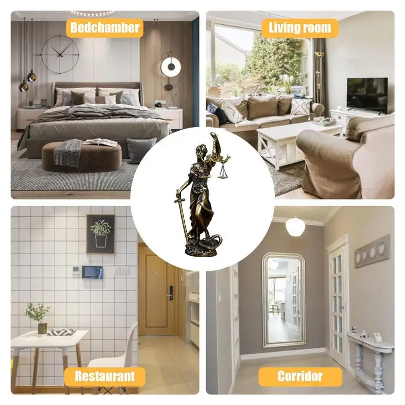 Justice Fairness Goddess Statue Resin Lawyer Lady Justice Fair Angel Figure Retro Justice Scale Decoration Home Decoration - Image 5