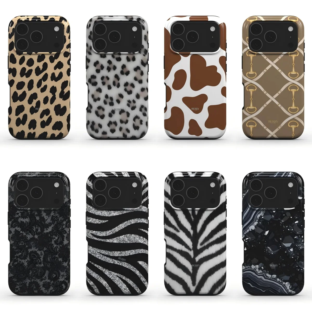 Luxury Berry Y2K Animal Print Phone Case for Samsung Galaxy S20 S23 S24 S25 S26 FE Plus Ultra Edge 4G 5G Double-layer Back Cover