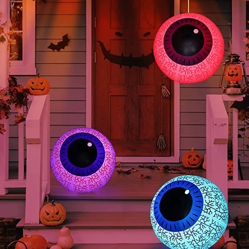 Inflatable Eye Balls Halloween Yard Decoration Balls LED Colour Changing Remote Control Light Up PVC Inflatable Decoration Balls