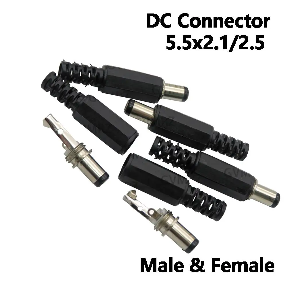 5Pair/5PCS 5.5x2.1/5.5x2.5mm Male & Female High quality DC Connector 2.5/2.1x5.5mm Power Jack DC Power Conector Male & Female