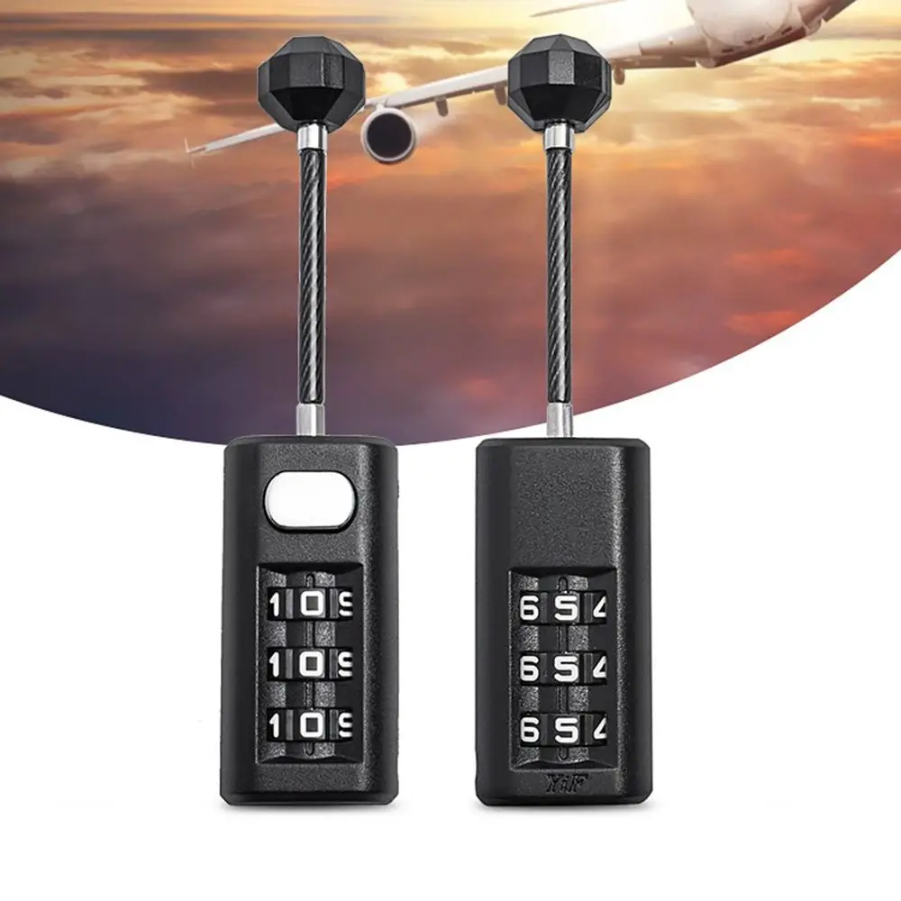 Security Travel Combination Lock 3 Digit Password Lock Backpack Zipper Lock Luggage Padlock Dormitory Cabinet  Lock