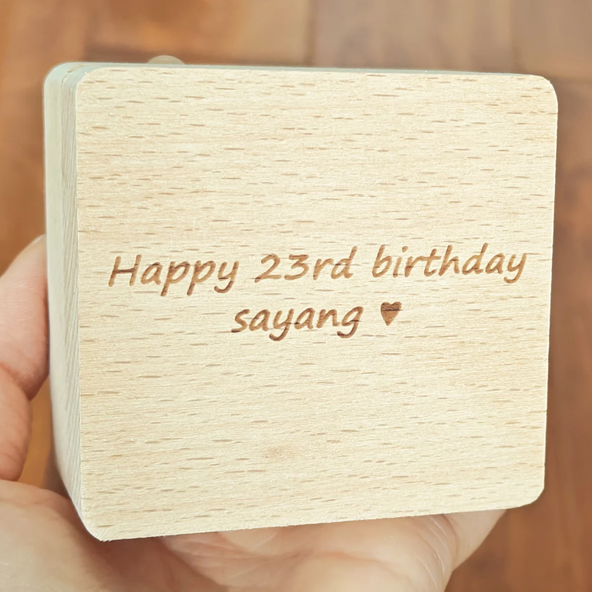 

23rd Birthday Golden Mechanism Music Box, Engraved Photo, Musical Gifts, Unusual Anniversary, Wedding