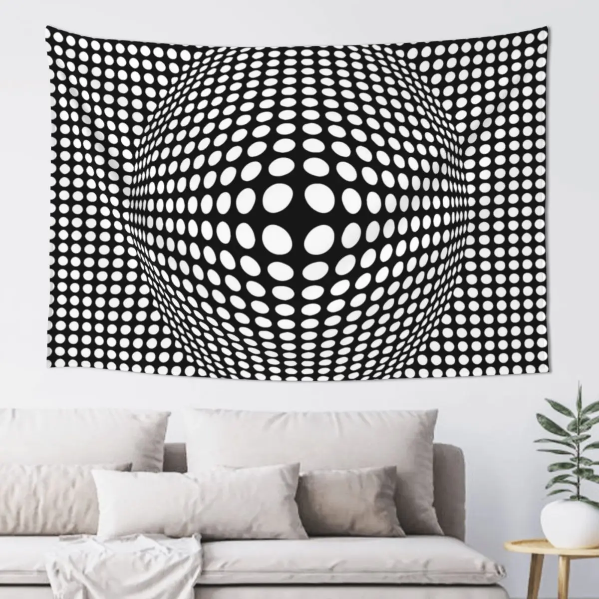 Black And White Victor Vasarely Style Optical Illusion Tapestry Decor Home Decor For Room Home Decorators Tapestry