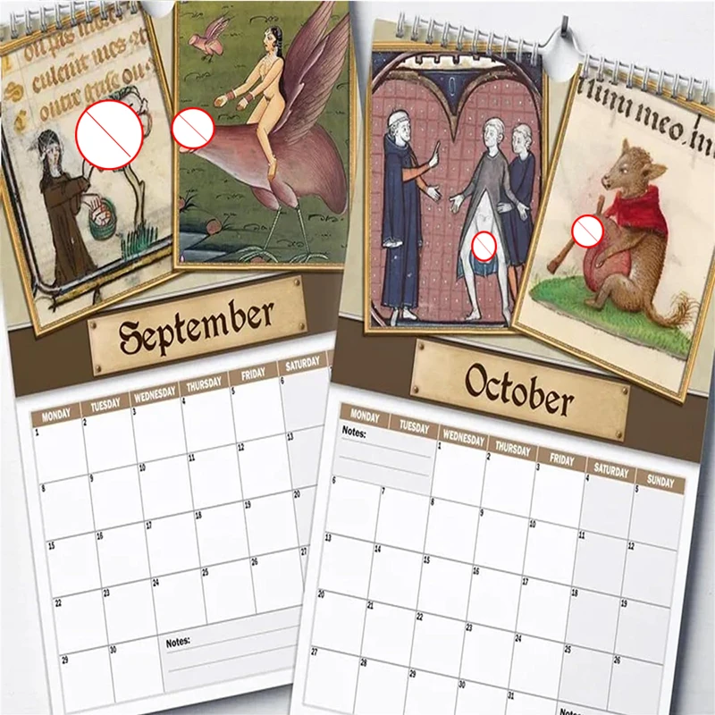 

2026 New Year Calenda Rude Calendar Wall Calendar Gag Gifts Medieval Dick Pics for History Buffs Prankster Creative Abstract