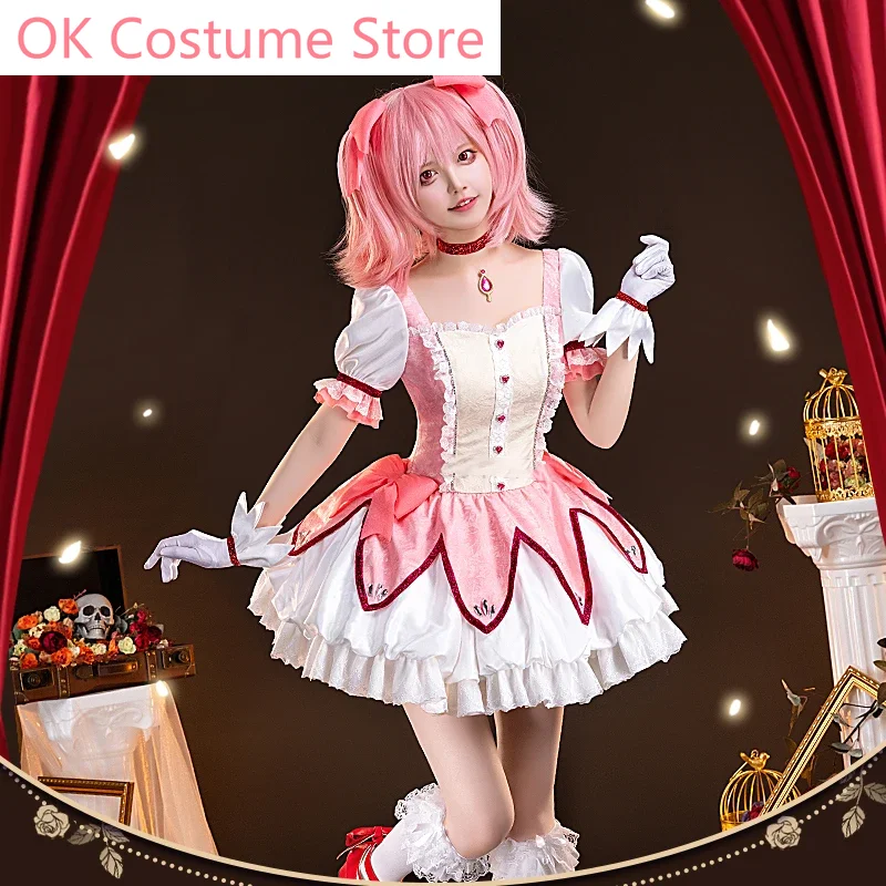 Anime Puella Magi Madoka Magica Kaname Madoka Battle Suit Elegant Dress Cosplay Costume Party Role Play Suit Women