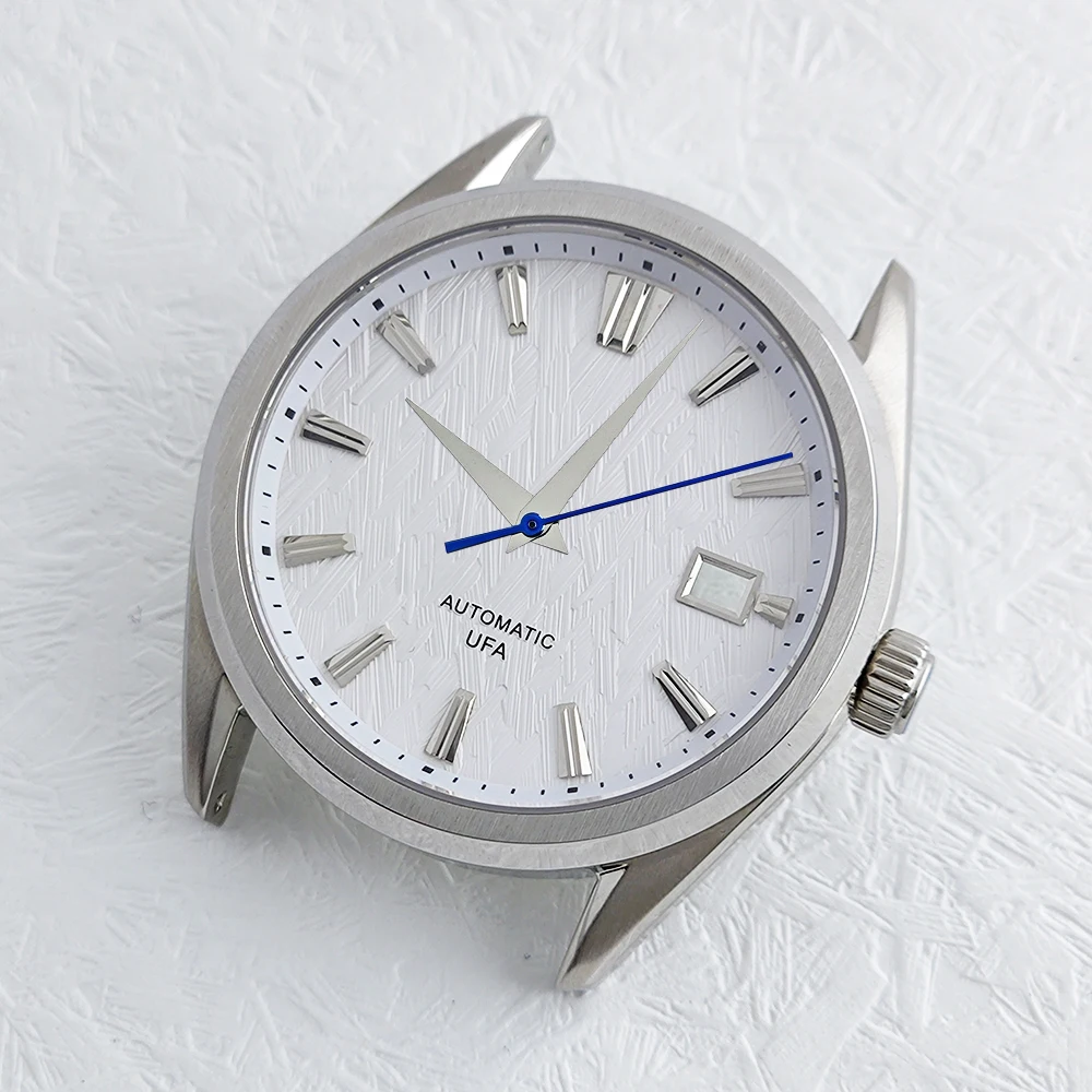 NH35 GS 39.5mm Sapphire Glass Diving Watch Case W Texture Custom Logo Watch Dial Polished Hands Premium Set Fit NH35 Movement