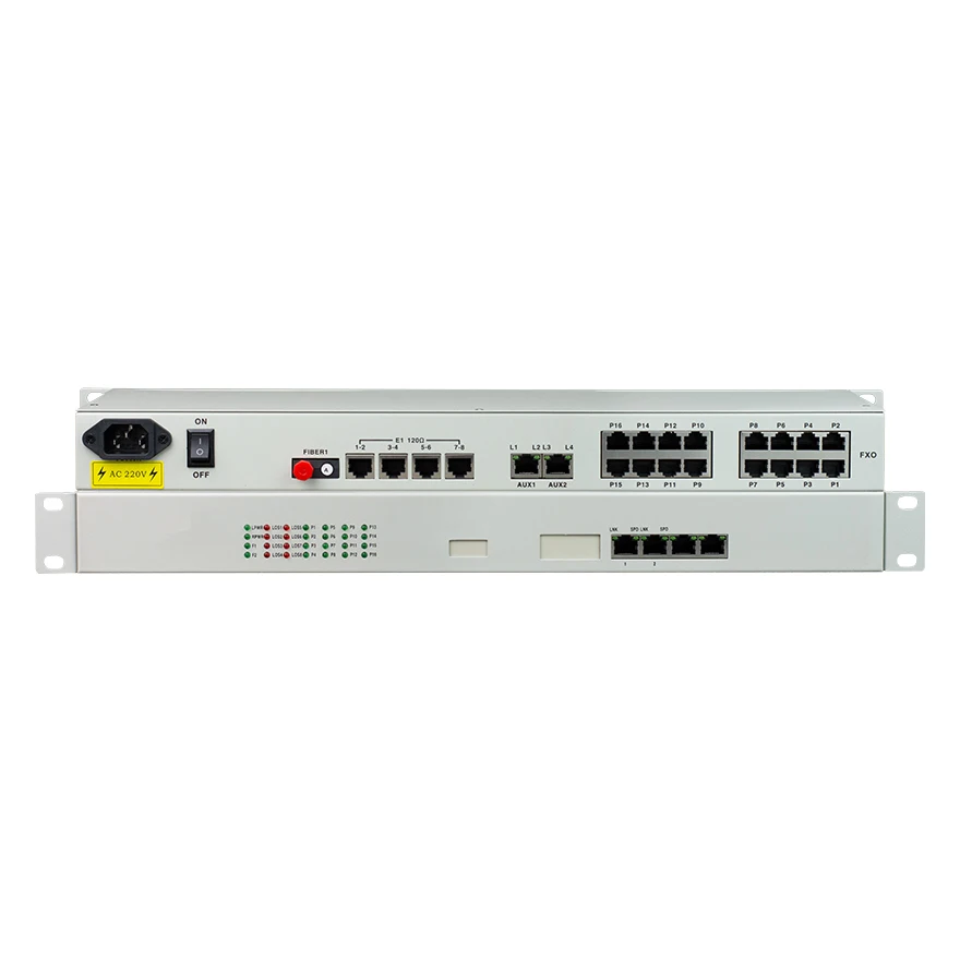 32 Channel Fiber Optical Telephone Converter Voice FXO FXS over Fiber Multiplexer With 4e1 4fe 2ge