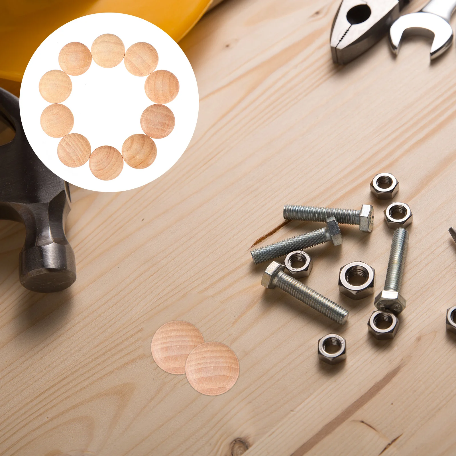 Juego de 6 uds de 6 tapones, cubiertas para orificios de tornillo, decoración de madera dura para gabinete, muebles decorativos