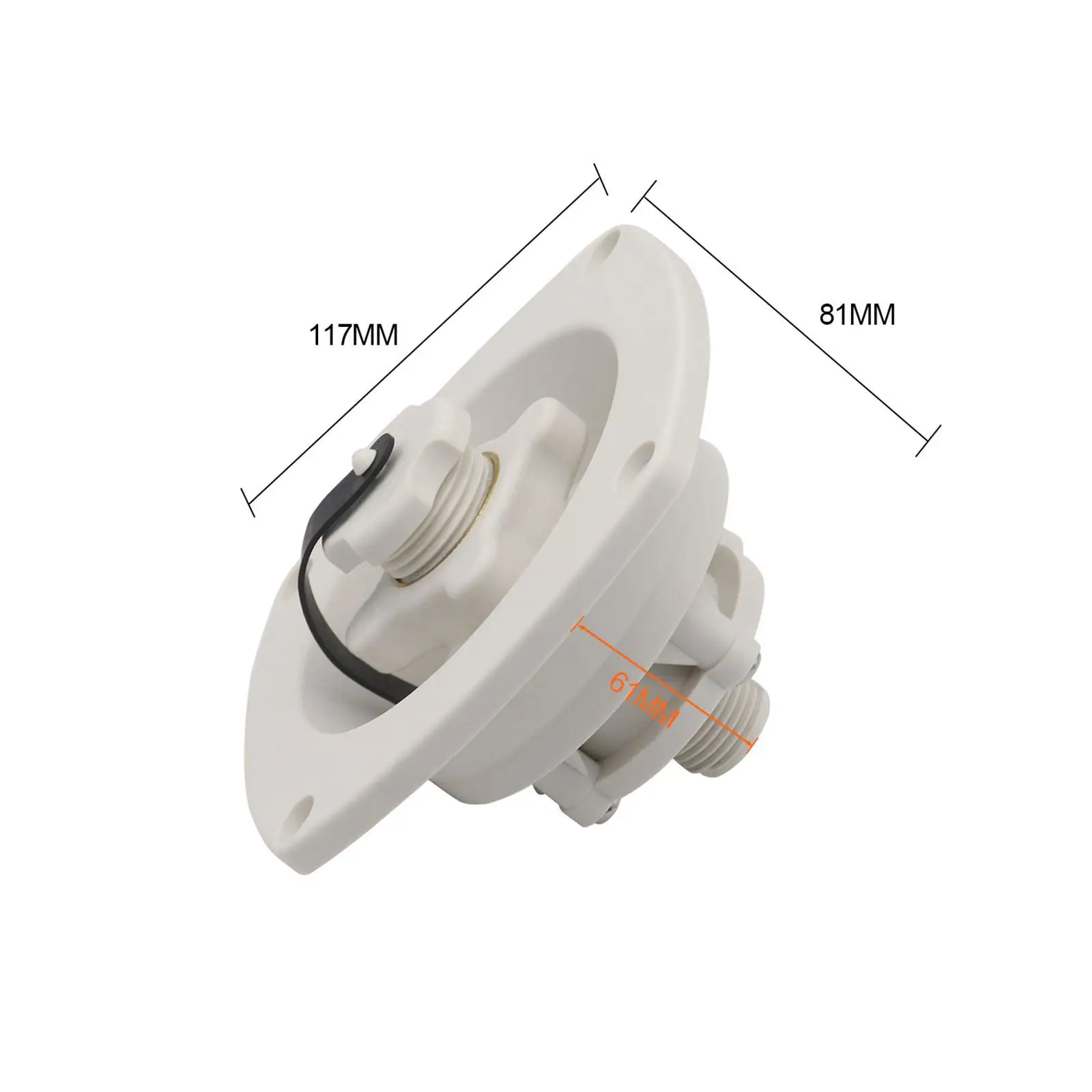 Camper Trailer Water Fill Inlet PP Square Mount Cap with Check Gate Fast Hose Connection for RV City Supply