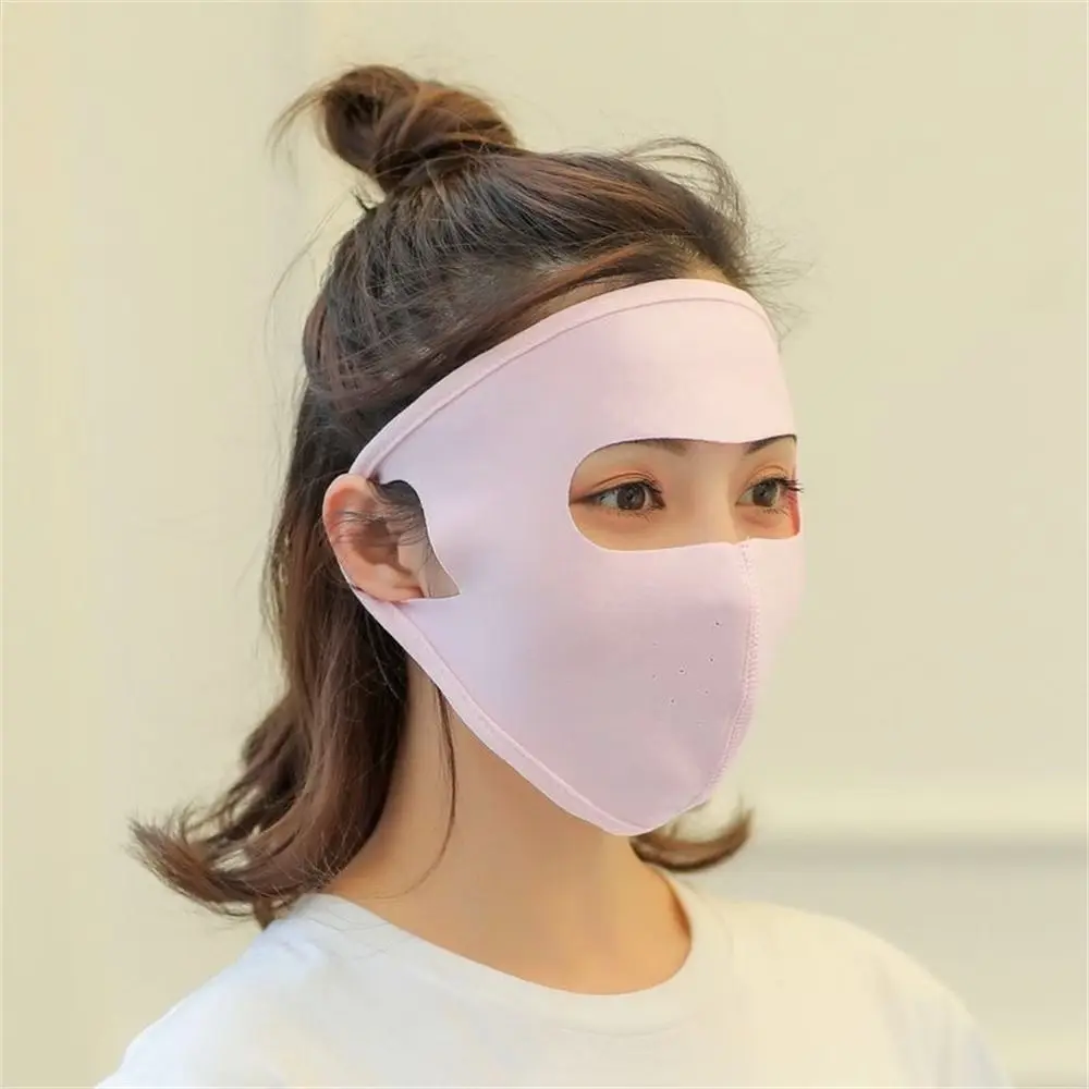 Ice Silk UV Protection Mask Daily Breathable Thin Forehead Protector Full Face Sun Protection Mask Summer