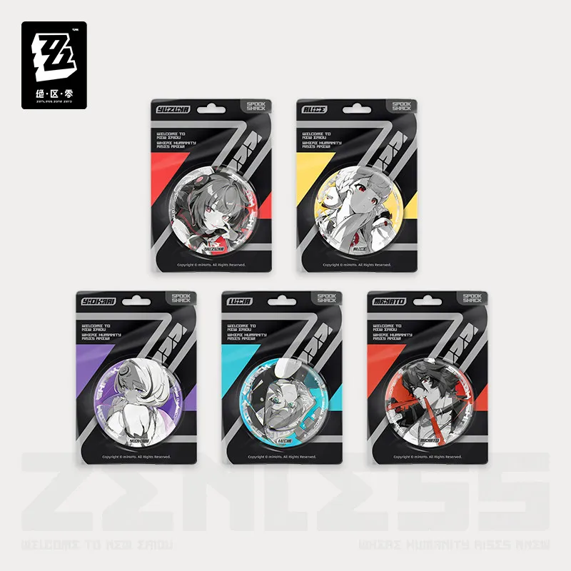 Official Zenless Zone Zero Reflective Badge Tinplate Figure Cosplay Custome Accessories ZZZ Ukinami Yuzuha Alice Brooch Pins