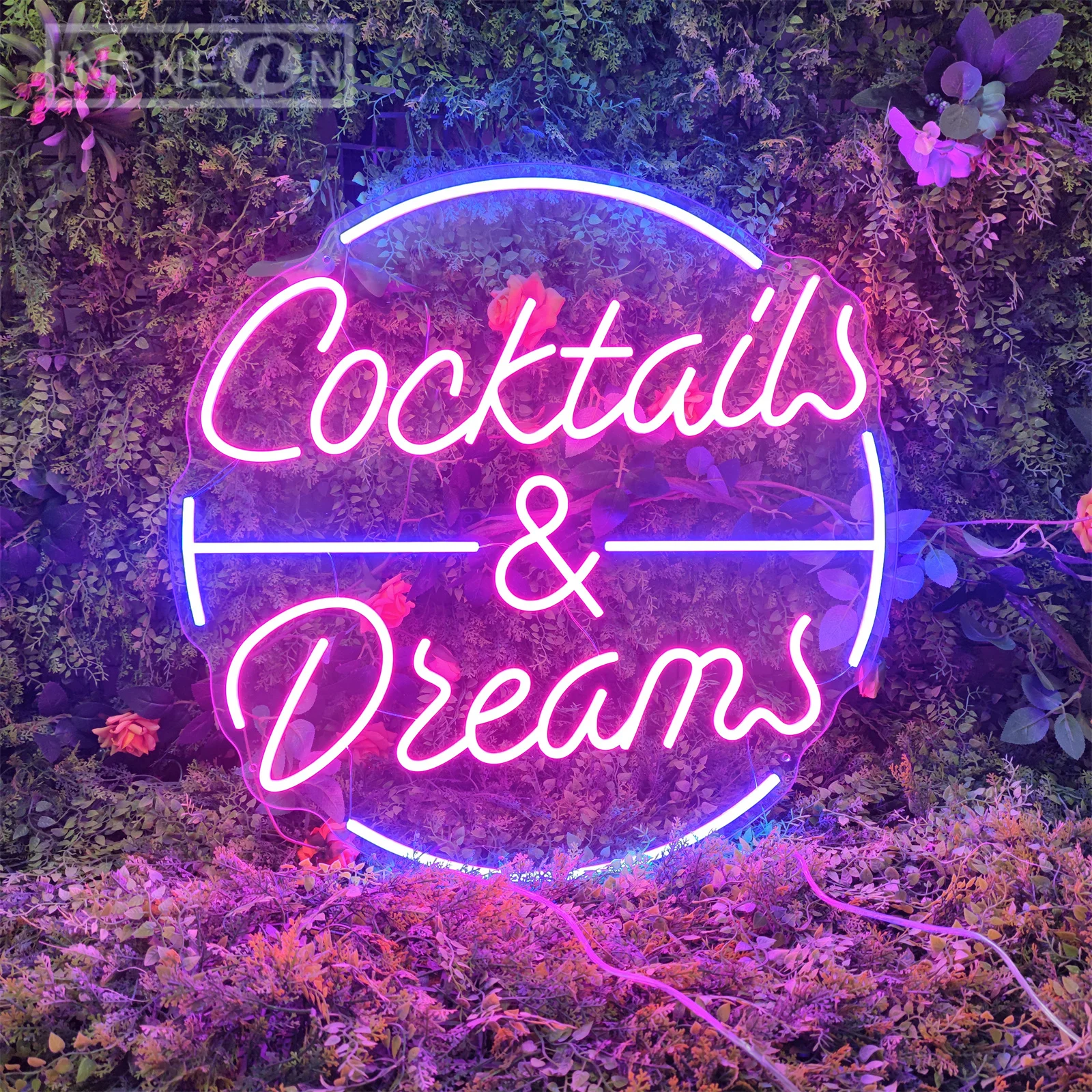 Cocktails and Dreams Neon Sign Wall Decor LED Neon Lights for Party Club Beer Store Neon Wall Decoration LED Business Signboard