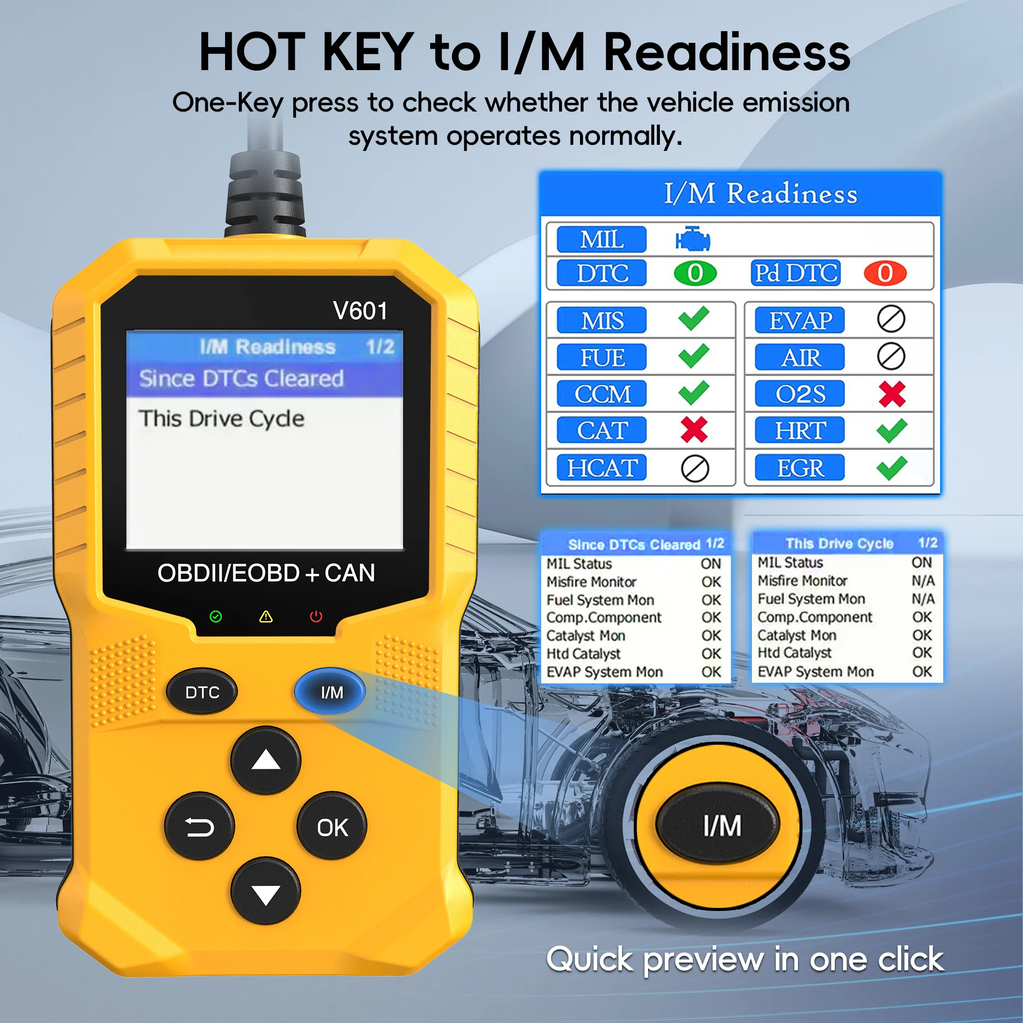 Picture 7: Car Code Reader, OBD2 Scanner Diagnostic Tool for Cars and Trucks, Check Engine Code Reader, OBD2 Scanner with Reset
