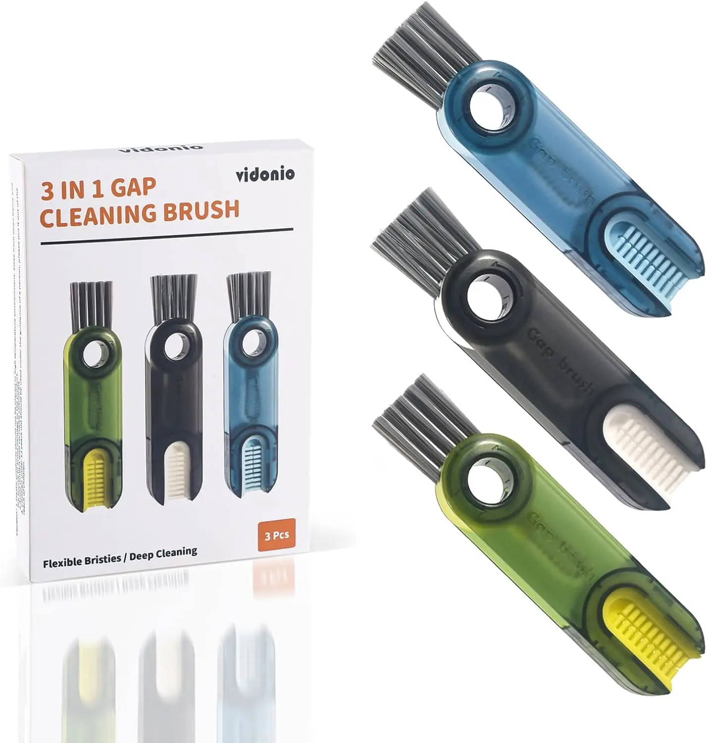 

3-in-1 Cup Lid Gap Cleaning Brush Set, Multifunctional Insulation Bottle Cleaner, Silicone Holder Tool for Home Kitchen