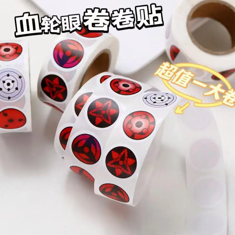 Anime Naruto Figure Roll Stickers Uchiha Itachi Sharingan Madara Rinnegan Eyes Stickers Student DIY Notebook Decorative Stickers